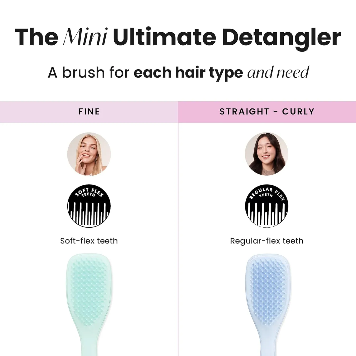 Tangle Teezer Ultimate Detangler Hairbrush, Eliminates Knots & Reduces Breakage, Mini Hair Brush for Travel, Small Hands & All Hair Types, Digital Lavender