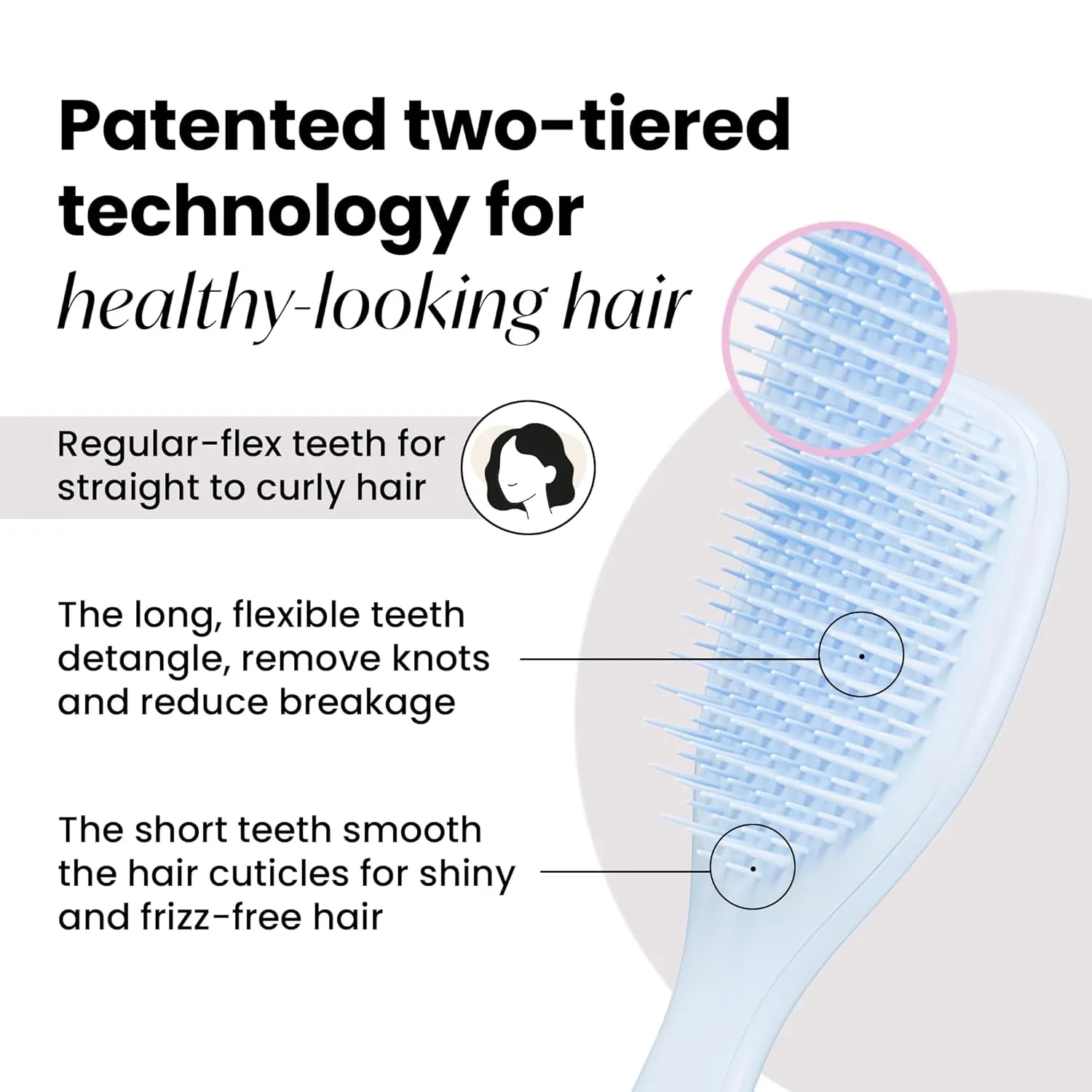 Tangle Teezer Ultimate Detangler Hairbrush, Eliminates Knots & Reduces Breakage, Mini Hair Brush for Travel, Small Hands & All Hair Types, Digital Lavender
