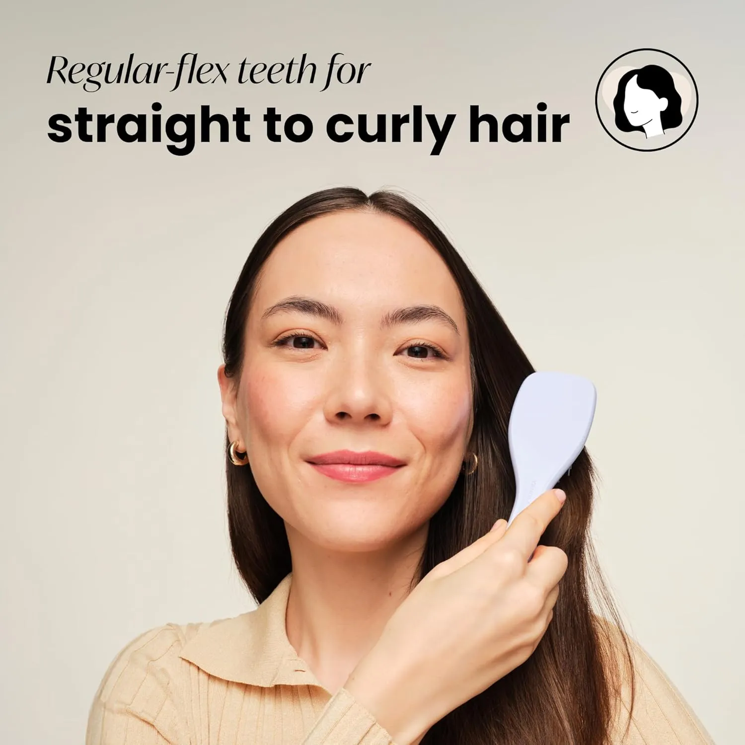 Tangle Teezer Ultimate Detangler Hairbrush, Eliminates Knots & Reduces Breakage, Mini Hair Brush for Travel, Small Hands & All Hair Types, Digital Lavender
