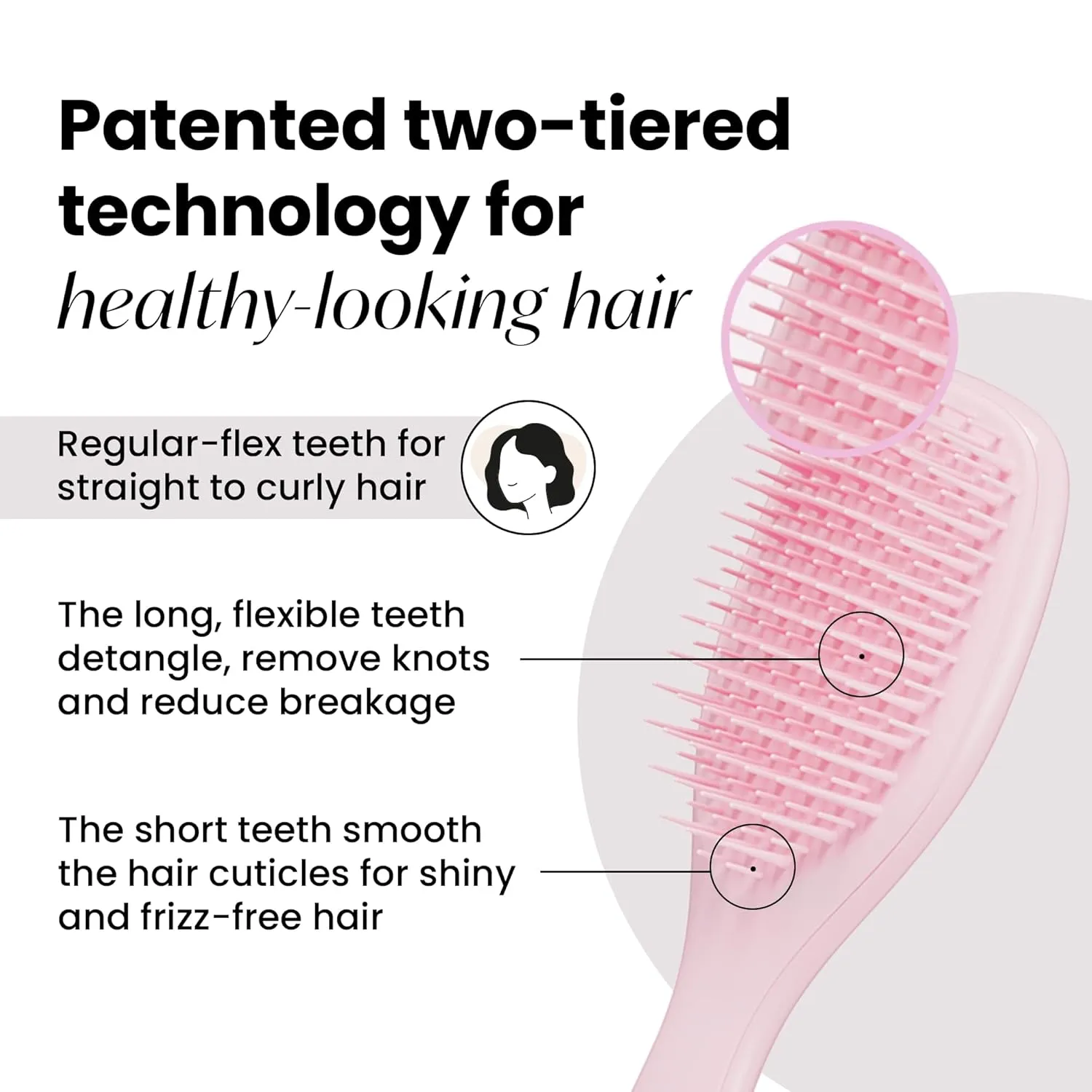 Tangle Teezer Ultimate Detangler Hairbrush, Eliminates Knots & Reduces Breakage, Mini Hair Brush for Travel, Small Hands & All Hair Types, Millennial Pink