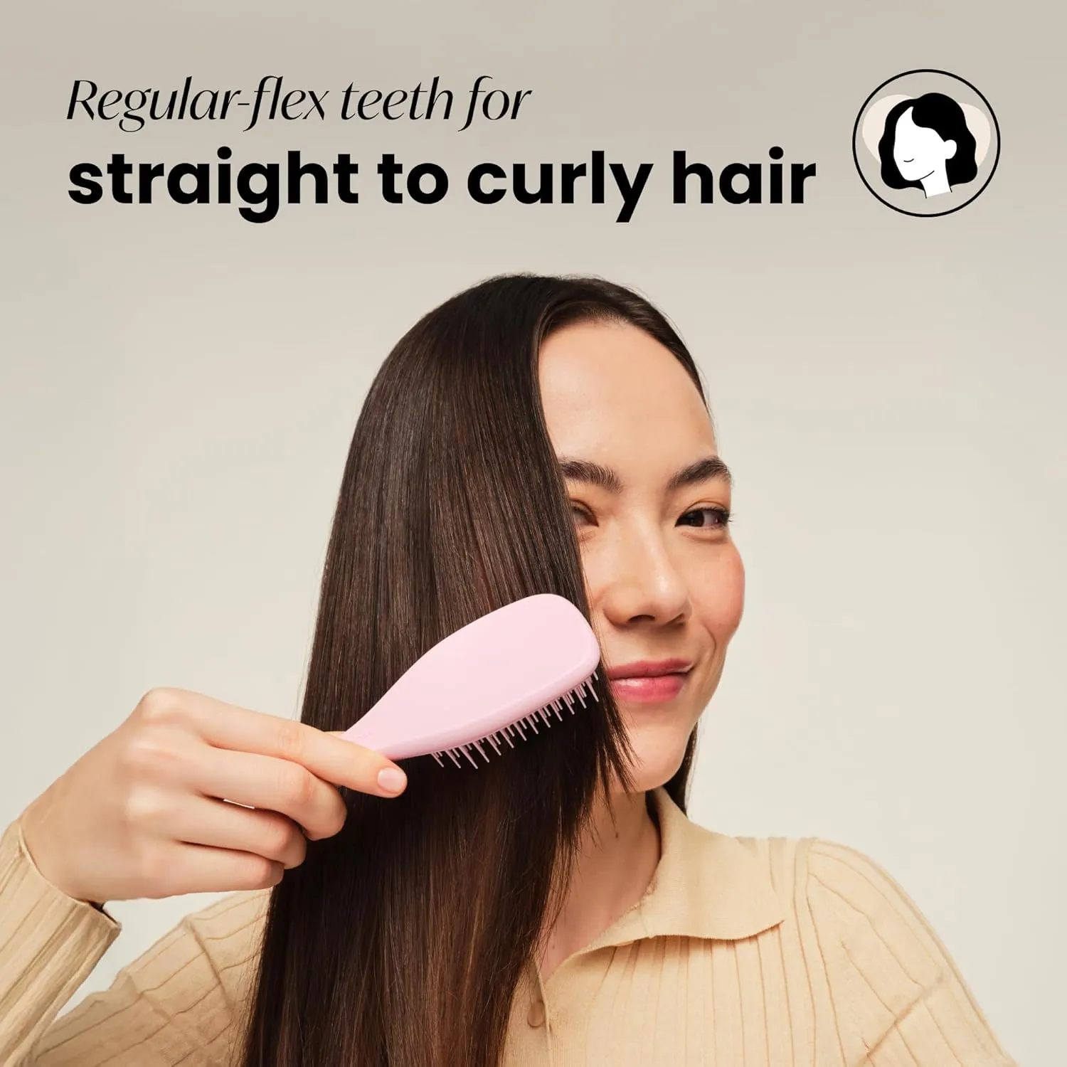 Tangle Teezer Ultimate Detangler Hairbrush, Eliminates Knots & Reduces Breakage, Mini Hair Brush for Travel, Small Hands & All Hair Types, Millennial Pink