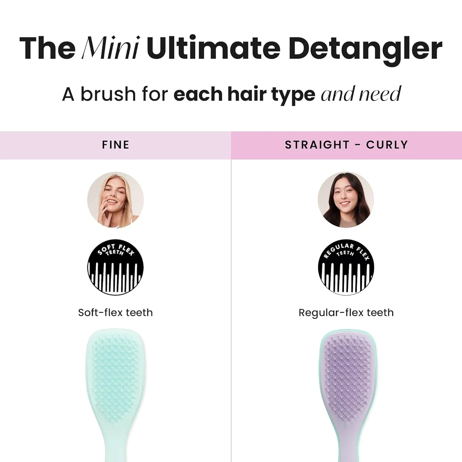 Tangle Teezer Ultimate Detangler Hairbrush, Eliminates Knots & Reduces Breakage, Mini Hair Brush for Travel, Small Hands & All Hair Types, Wisteria Leaf