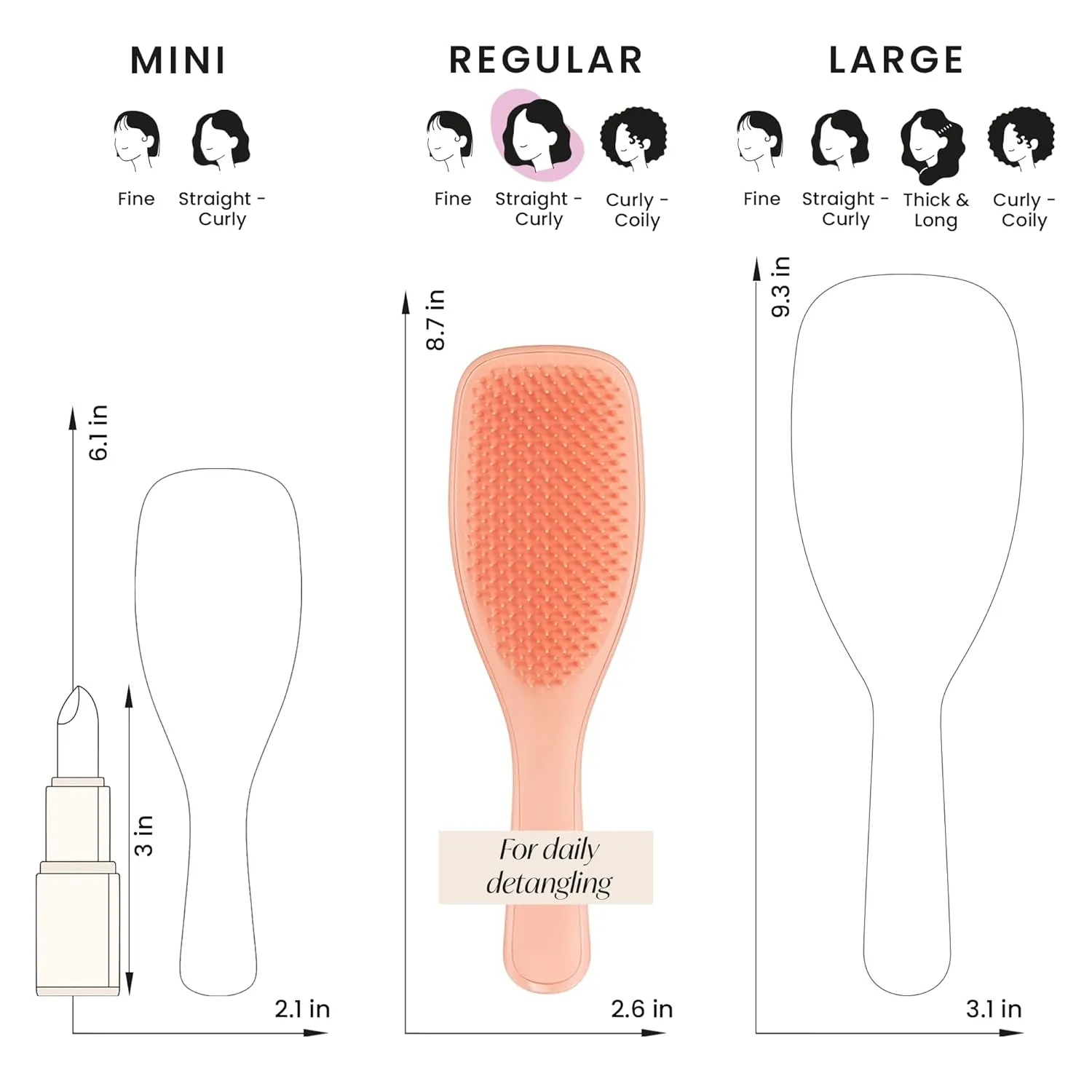 Tangle Teezer Ultimate Detangler Hairbrush for Wet & Dry Hair, Eliminates Knots & Reduces Breakage for All Hair Types, Amazon Exclusive Apricot