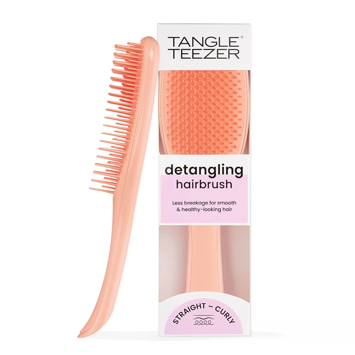 Tangle Teezer Ultimate Detangler Hairbrush for Wet & Dry Hair, Eliminates Knots & Reduces Breakage for All Hair Types, Amazon Exclusive Apricot