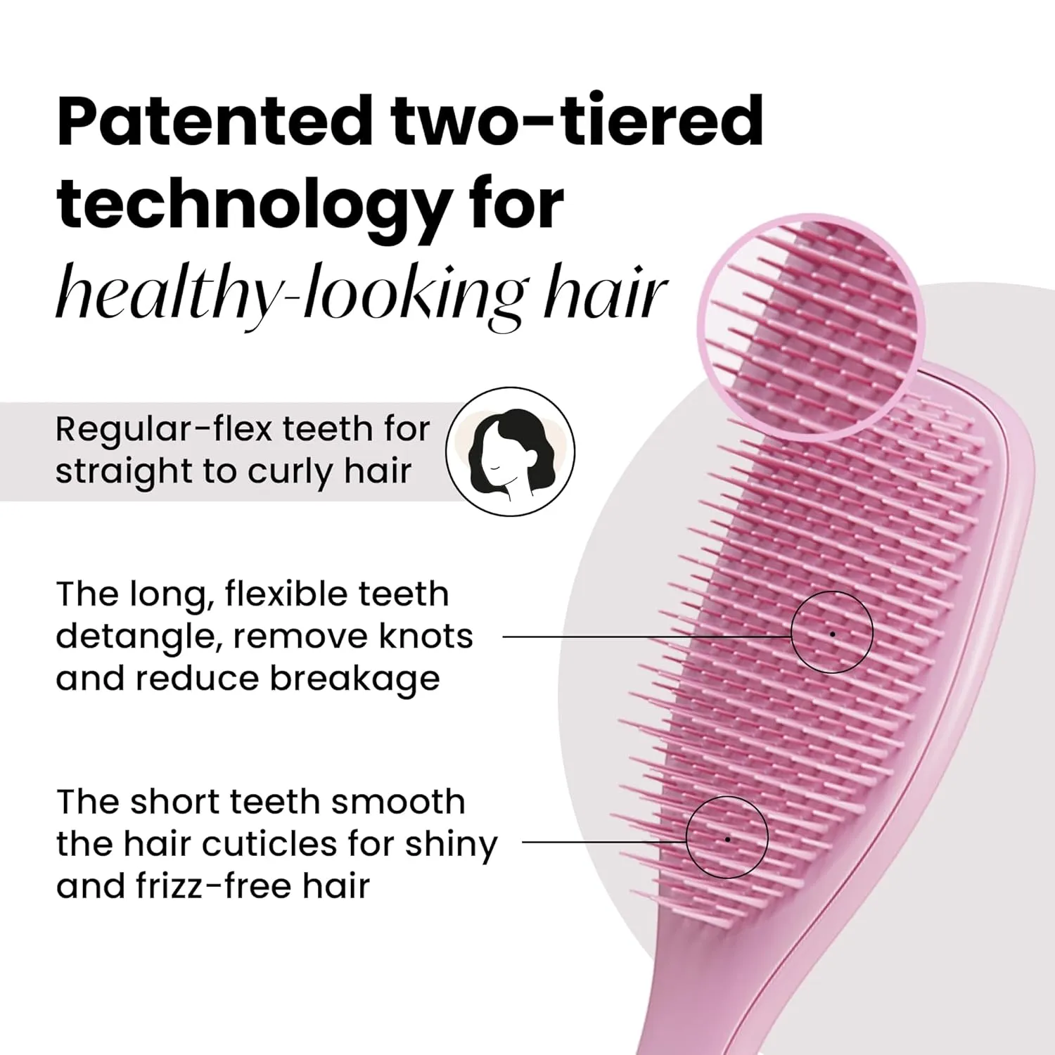 Tangle Teezer Ultimate Detangler Hairbrush for Wet & Dry Hair, Eliminates Knots & Reduces Breakage for All Hair Types, Amazon Exclusive Rosebud