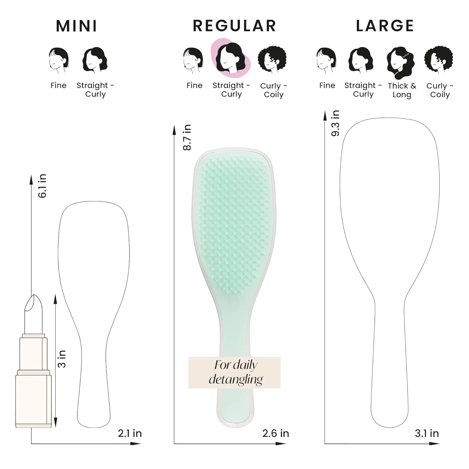 Tangle Teezer Ultimate Detangler Hairbrush for Wet & Dry Hair, Eliminates Knots & Reduces Breakage for All Hair Types, Baby Pink & Mint