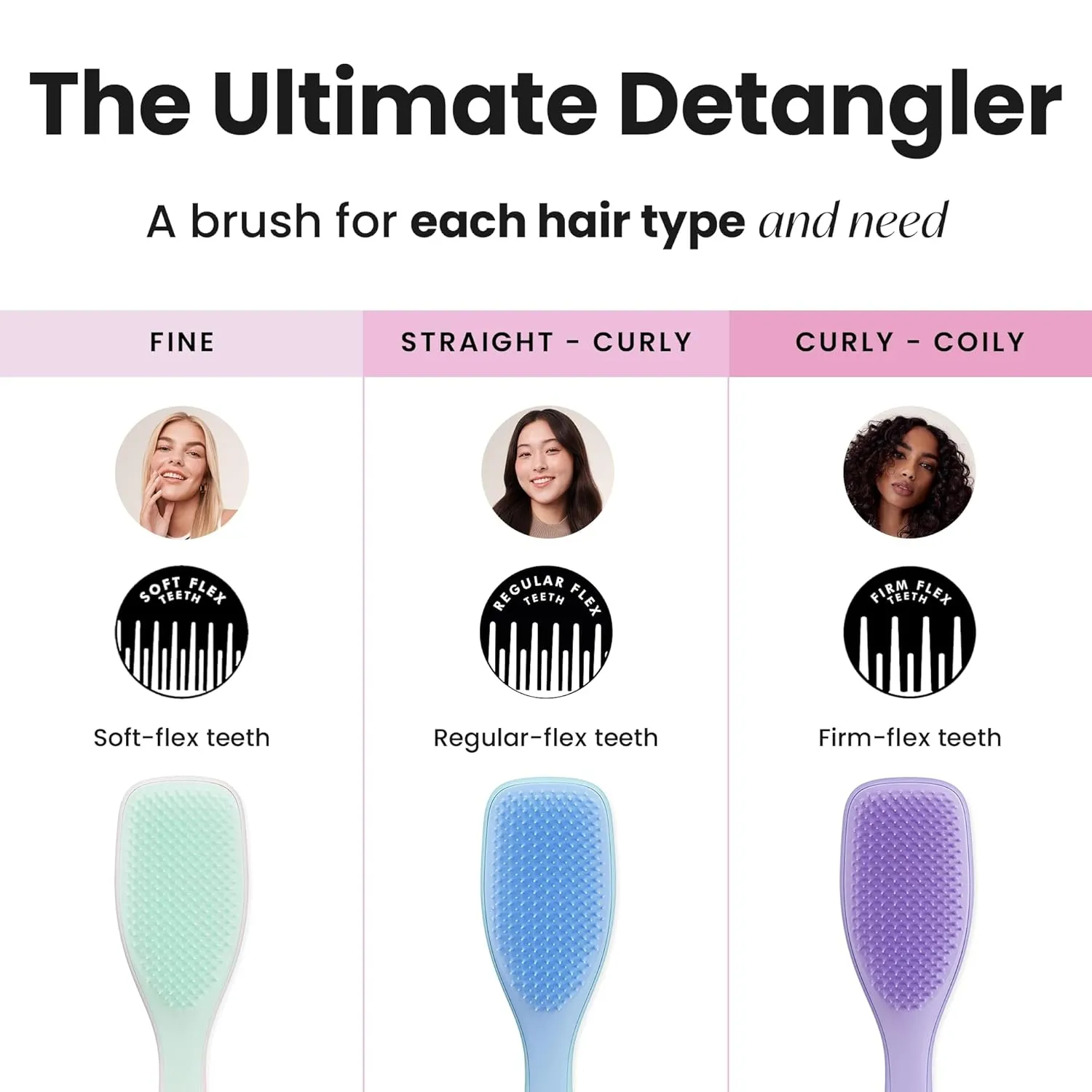 Tangle Teezer Ultimate Detangler Hairbrush for Wet & Dry Hair, Eliminates Knots & Reduces Breakage for All Hair Types, Denim Blues
