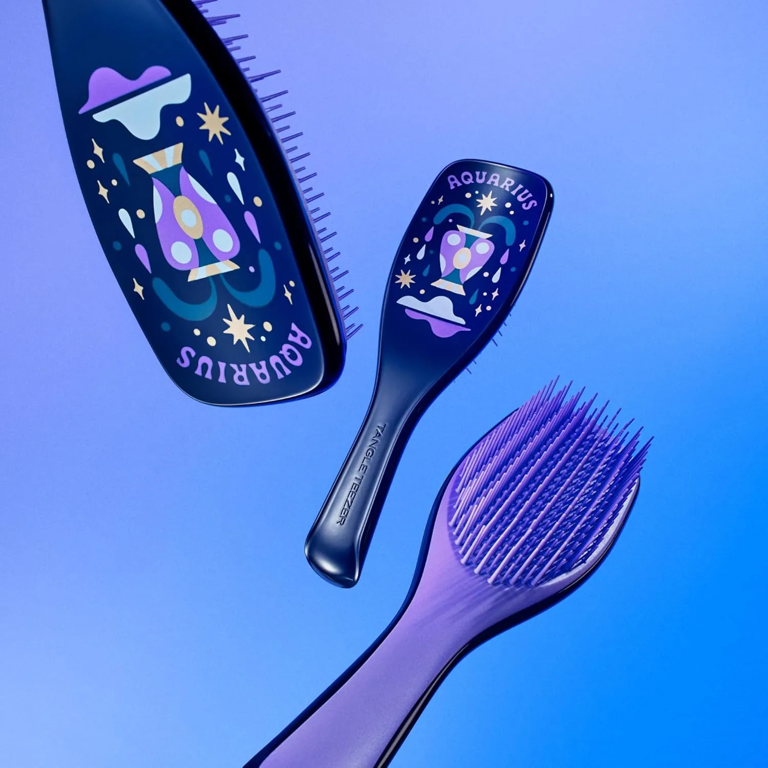 Tangle Teezer Zodiac Ultimate Detangler Hairbrush for Wet & Dry Hair, Eliminates Knots & Reduces Breakage for All Hair Types, Aquarius