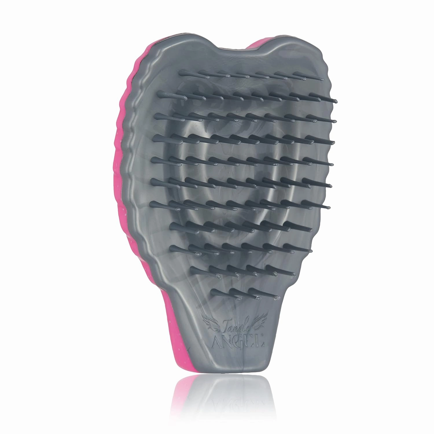 Tangle Angel Reborn Compact Pink Sparkle Detangling Hairbrush Made from Recycled Plastic Best Sustainable Eco-Friendly Detangler Comb for All Hair Types Thick Thin Wet Dry Women Girls Kids Travel