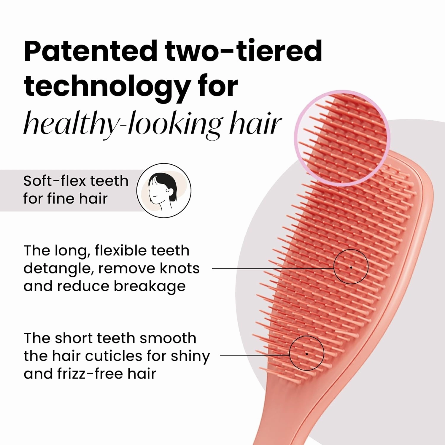 Tangle Teezer Fine & Fragile Ultimate Detangler Brush, Dry & Wet Hair Brush to Detangle & Reduce Breakage, Amazon Exclusive Sweet Cinnamon
