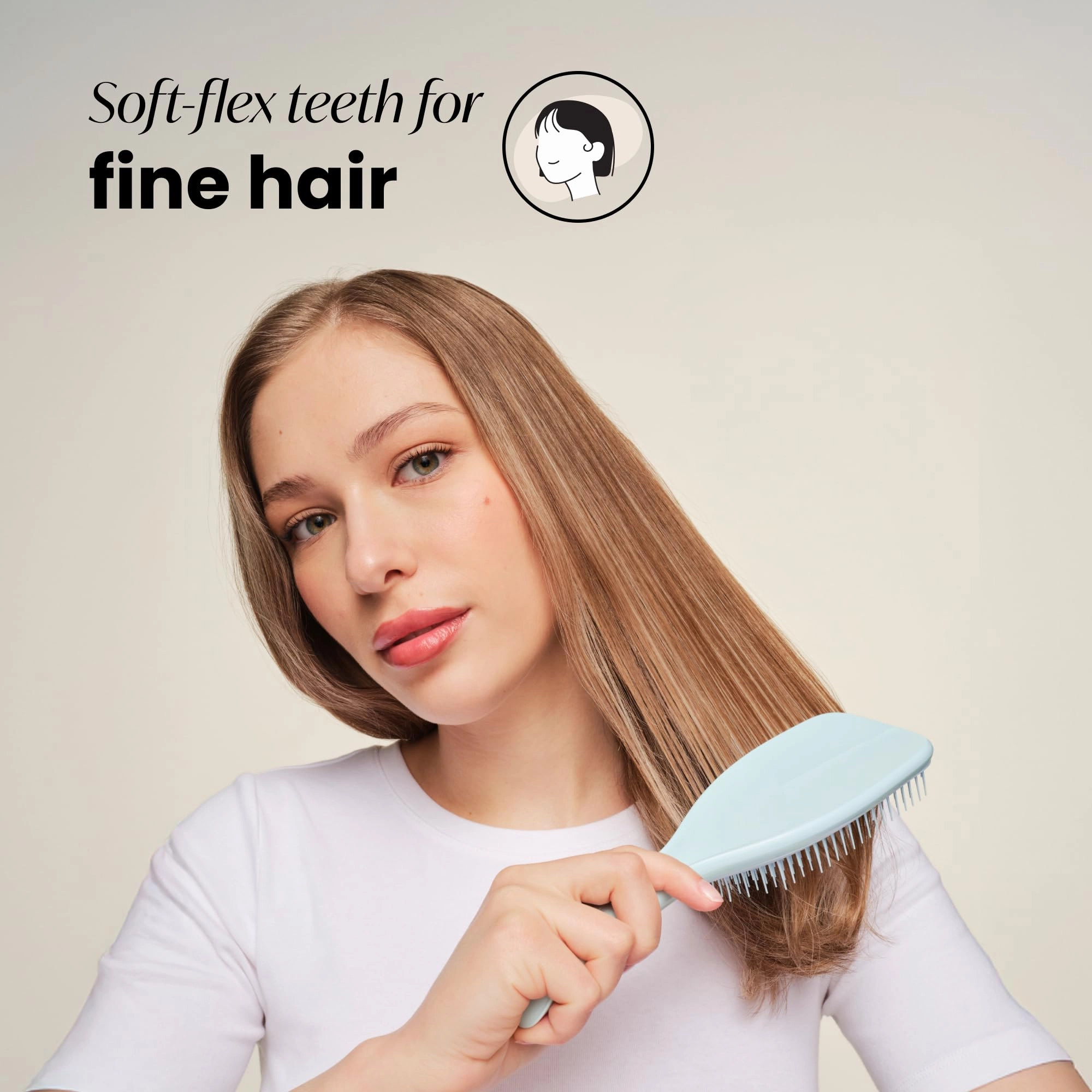 Tangle Teezer Fine & Fragile Ultimate Detangler Brush, Dry & Wet Hair Brush to Detangle & Reduce Breakage, Large, Seafoam Blue