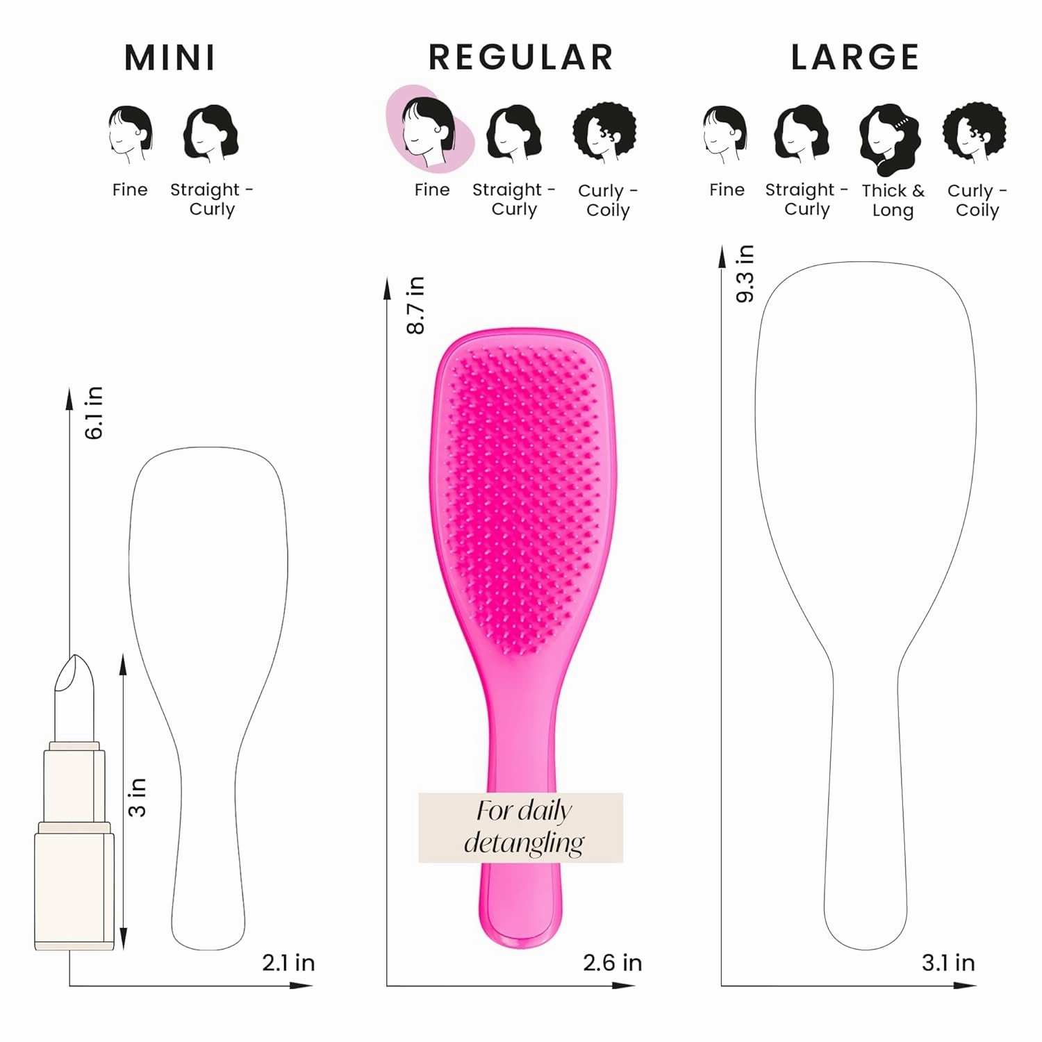 Tangle Teezer Fine & Fragile Ultimate Detangler Brush, Dry & Wet Hair Brush to Detangle & Reduce Breakage, Runway Pink
