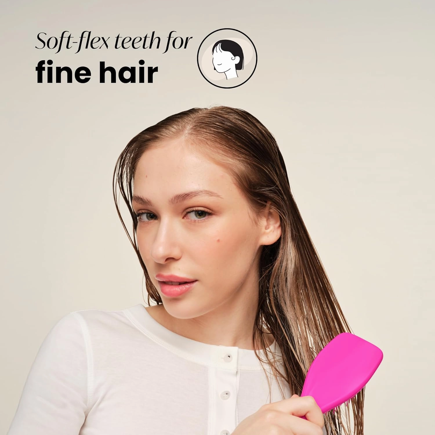 Tangle Teezer Fine & Fragile Ultimate Detangler Brush, Dry & Wet Hair Brush to Detangle & Reduce Breakage, Runway Pink