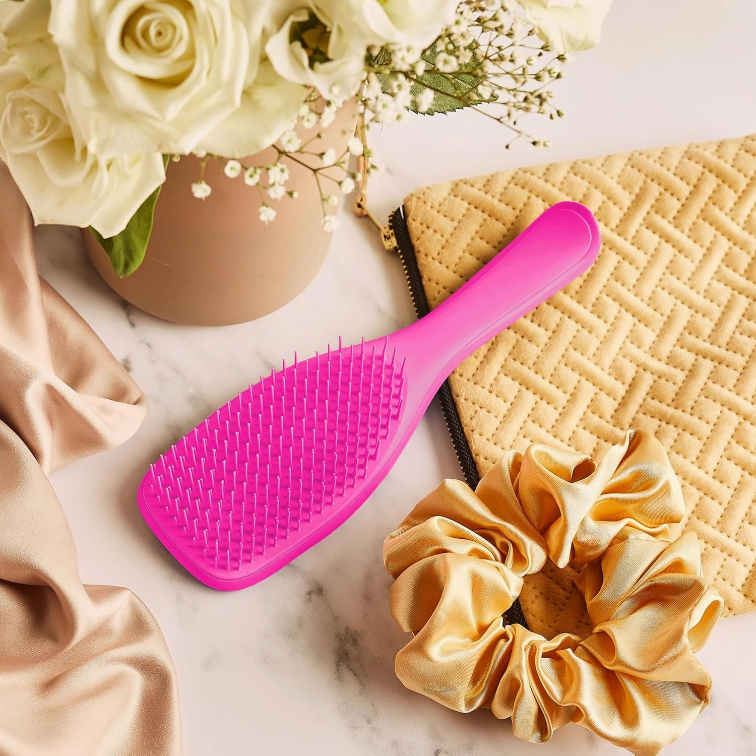 Tangle Teezer Fine & Fragile Ultimate Detangler Brush, Dry & Wet Hair Brush to Detangle & Reduce Breakage, Runway Pink