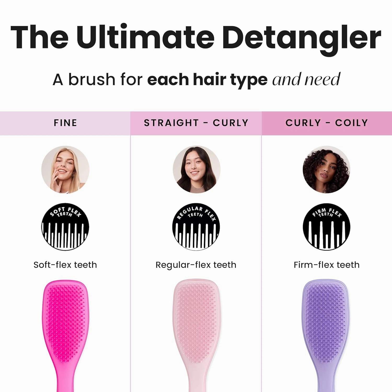 Tangle Teezer Fine & Fragile Ultimate Detangler Brush, Dry & Wet Hair Brush to Detangle & Reduce Breakage, Runway Pink