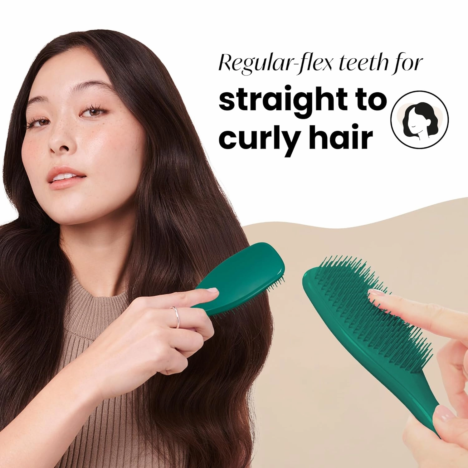Tangle Teezer Ultimate Detangler Brush for Wet & Dry Hair, Eliminates Knots & Reduces Breakage for All Hair Types, Amazon Exclusive Emerald Green