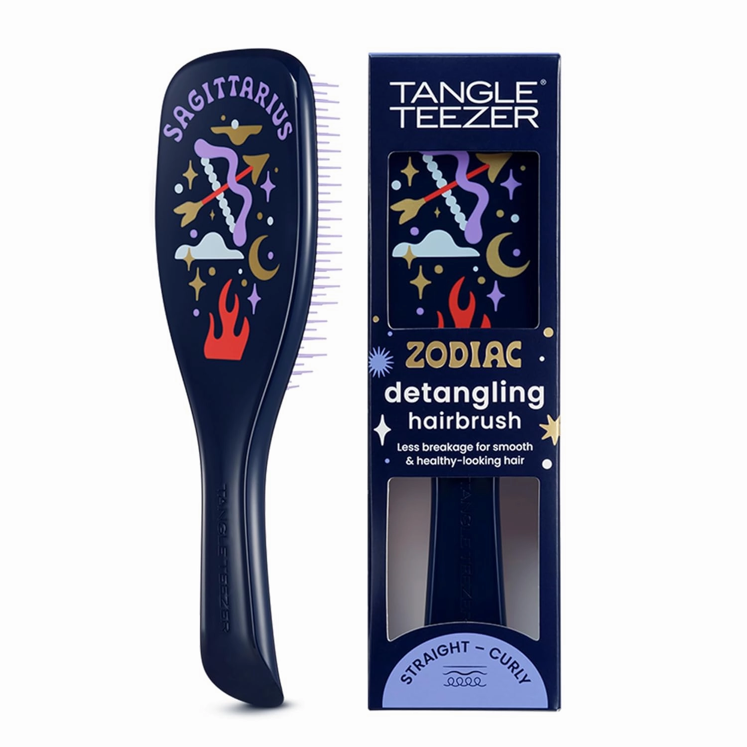 Tangle Teezer Zodiac Ultimate Detangler Hairbrush for Wet & Dry Hair, Eliminates Knots & Reduces Breakage for All Hair Types, Sagittarius