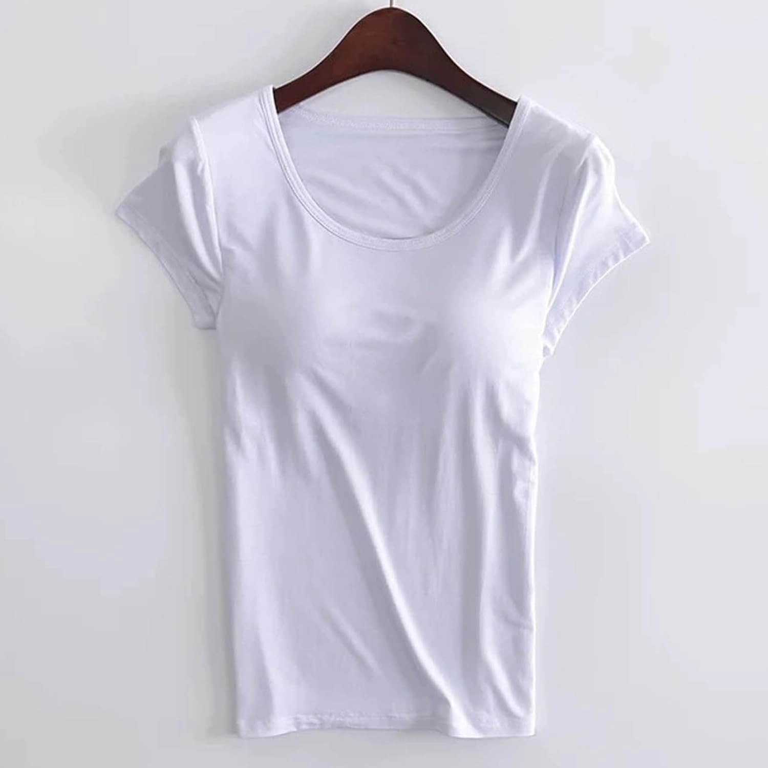 Tank Top for Women Shelf Bra Spaghetti Strap Camisoles Layer Padded Bra Cotton Cami Shirt