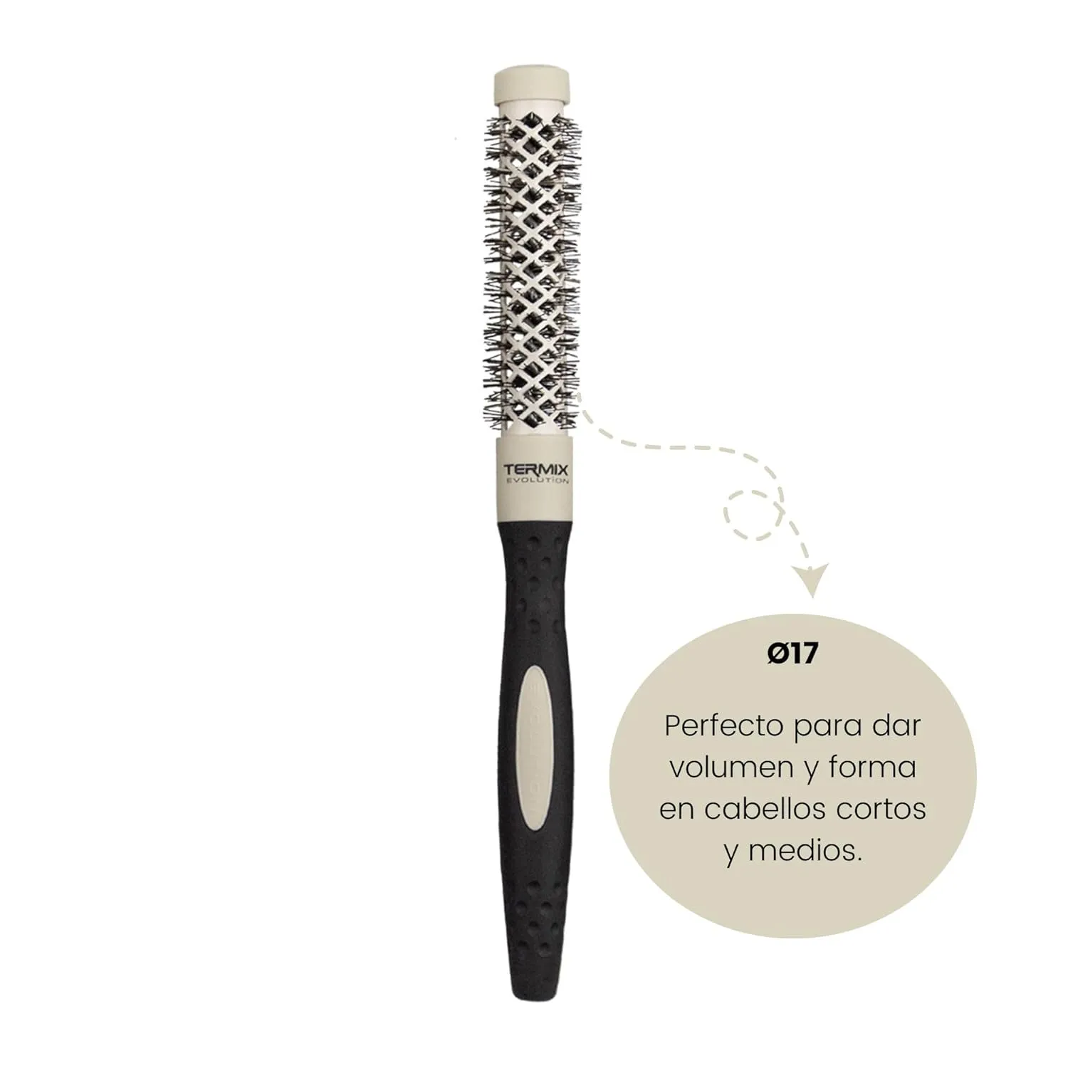 Termix Evolution Soft Ø 17 mm-Hairbrush for thin hair with ionized bristles specially for thin and delicate hair.