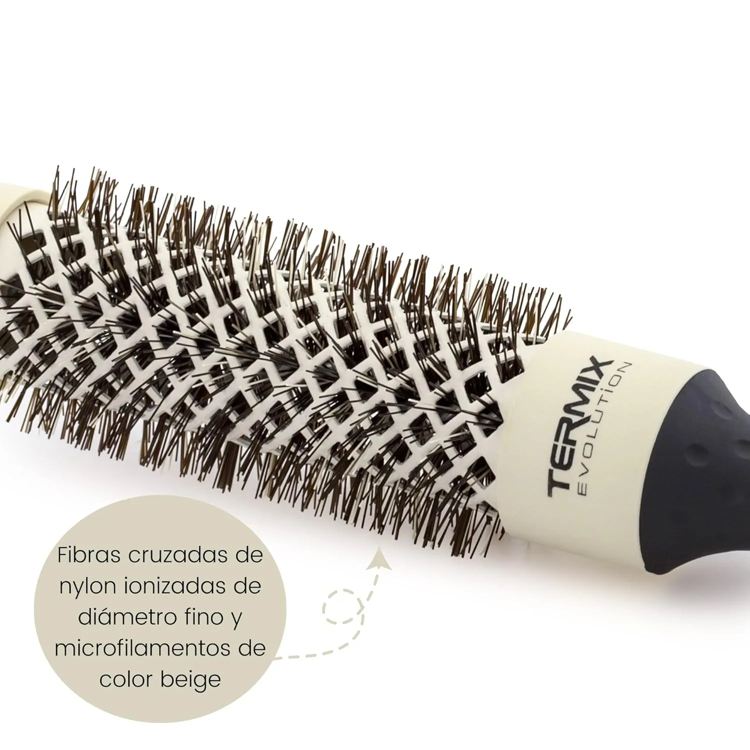 Termix Evolution Soft Ø 17 mm-Hairbrush for thin hair with ionized bristles specially for thin and delicate hair.
