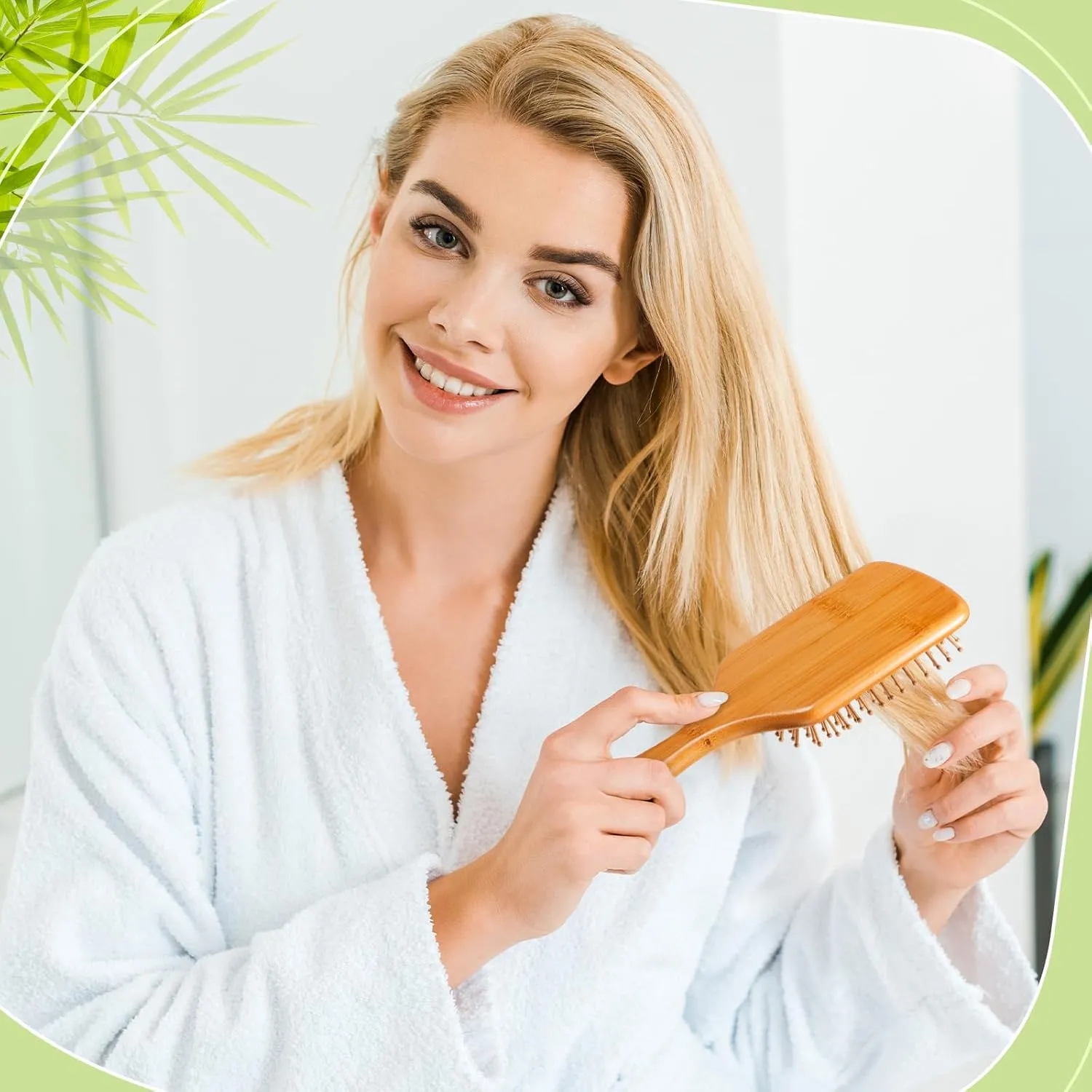 Tessco for you 12 Pcs Bamboo Hair Brushes for Women Bulk Wooden Paddle Brush Scalp Massage Bamboo Bristles Anti Static Men Engraving DIY Gift for Father's Day Wedding(Black,9.65'' X 3.35'')
