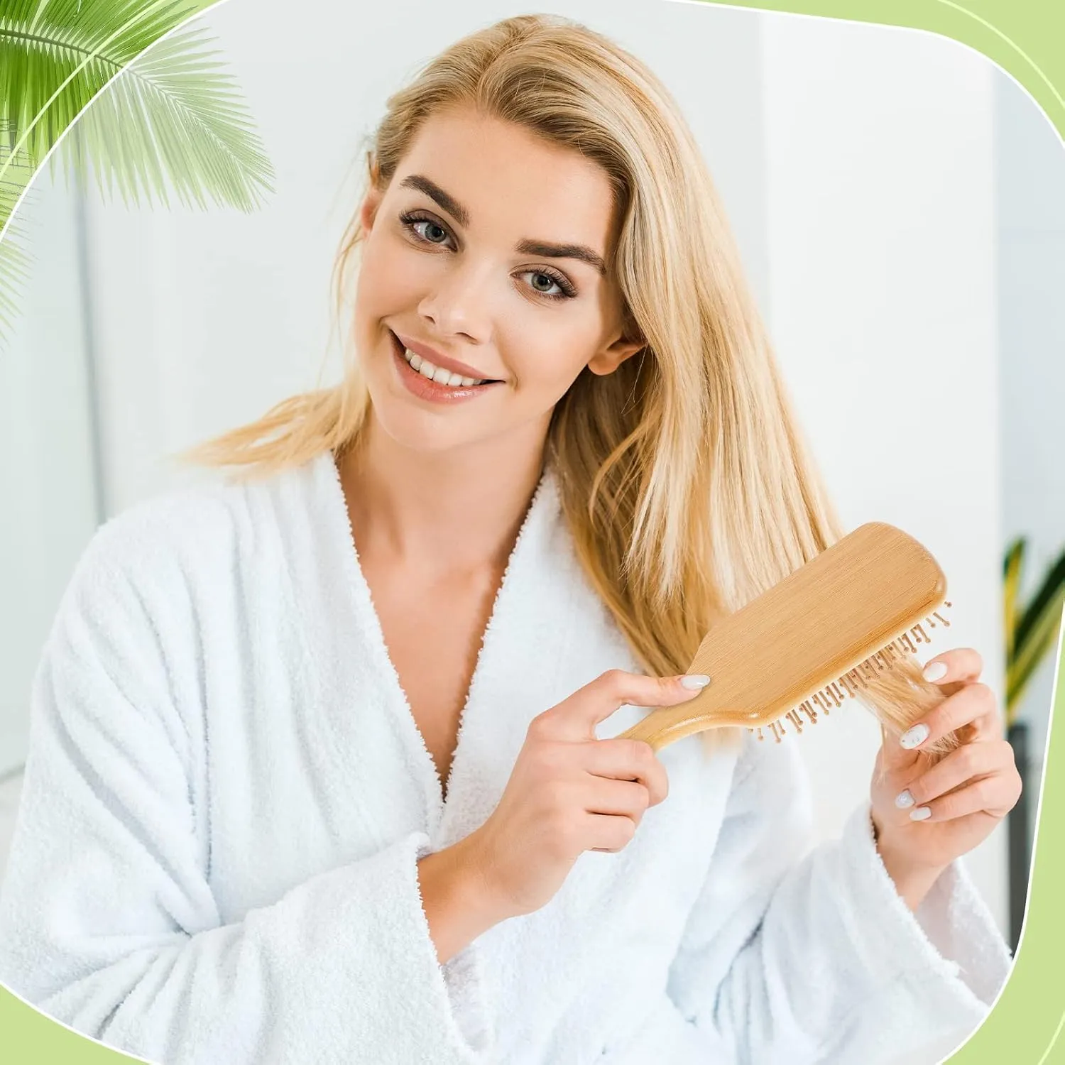 Tessco for you 12 Pcs Bamboo Hair Brushes for Women Bulk Wooden Paddle Brush Scalp Massage Bamboo Bristles Anti Static Men Engraving DIY Gift for Wedding Teacher(Natural,9.65'' X 3.35'')