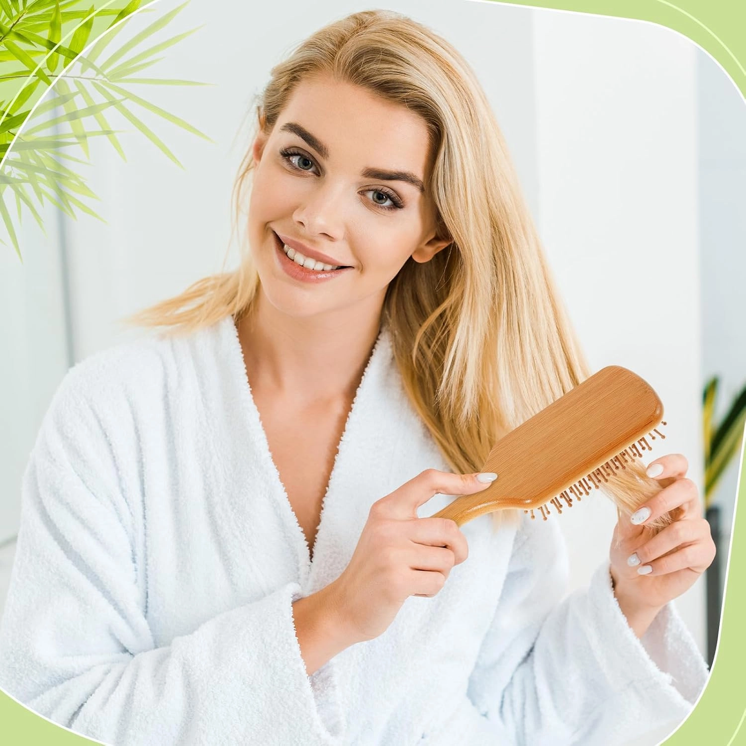 Tessco for you 12 Pcs Bamboo Hair Brushes for Women Bulk Wooden Paddle Brush Scalp Massage Bamboo Bristles Anti Static Men Engraving DIY Gift for Father's Day Wedding(White,9.65'' X 3.35'')