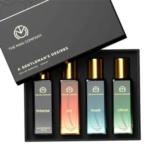 The Man-Company Premium EDP Perfume Gift Set, 4 x 20ml Long-Lasting Fragrances, Intense, Joy, Musk, Citron Collection