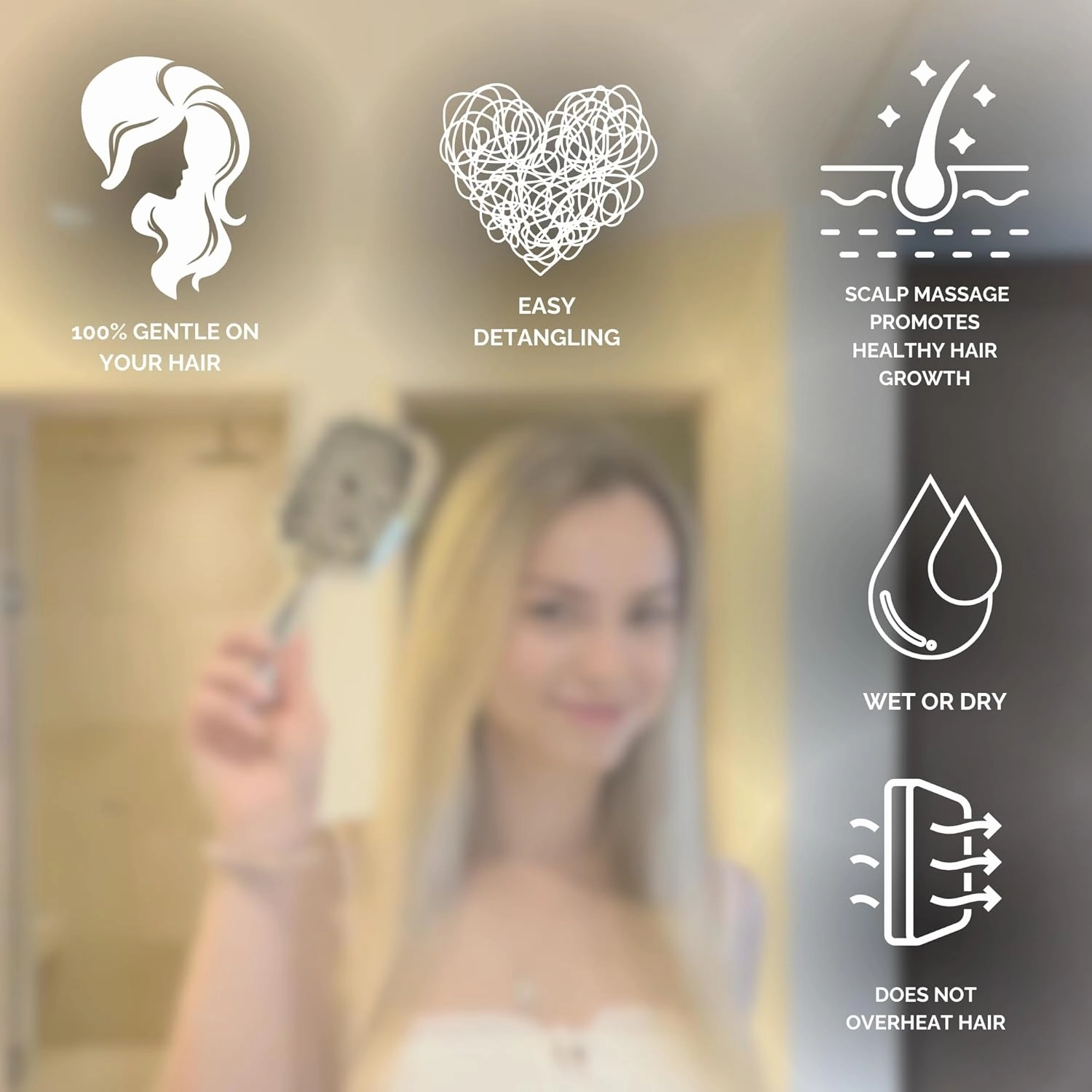 THE Brush hairbrush is your ultimate luxury detangling superbrush, available in chrome gold and silver. With versatile bristles for all hair types, wet or dry, this professional tool gently massages