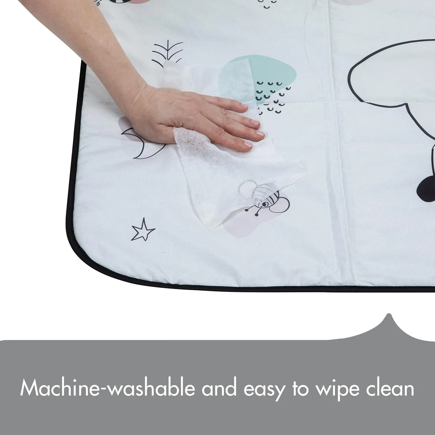 Tiny Love Black & White Décor Collection XL Outdoor Mat, Black & White