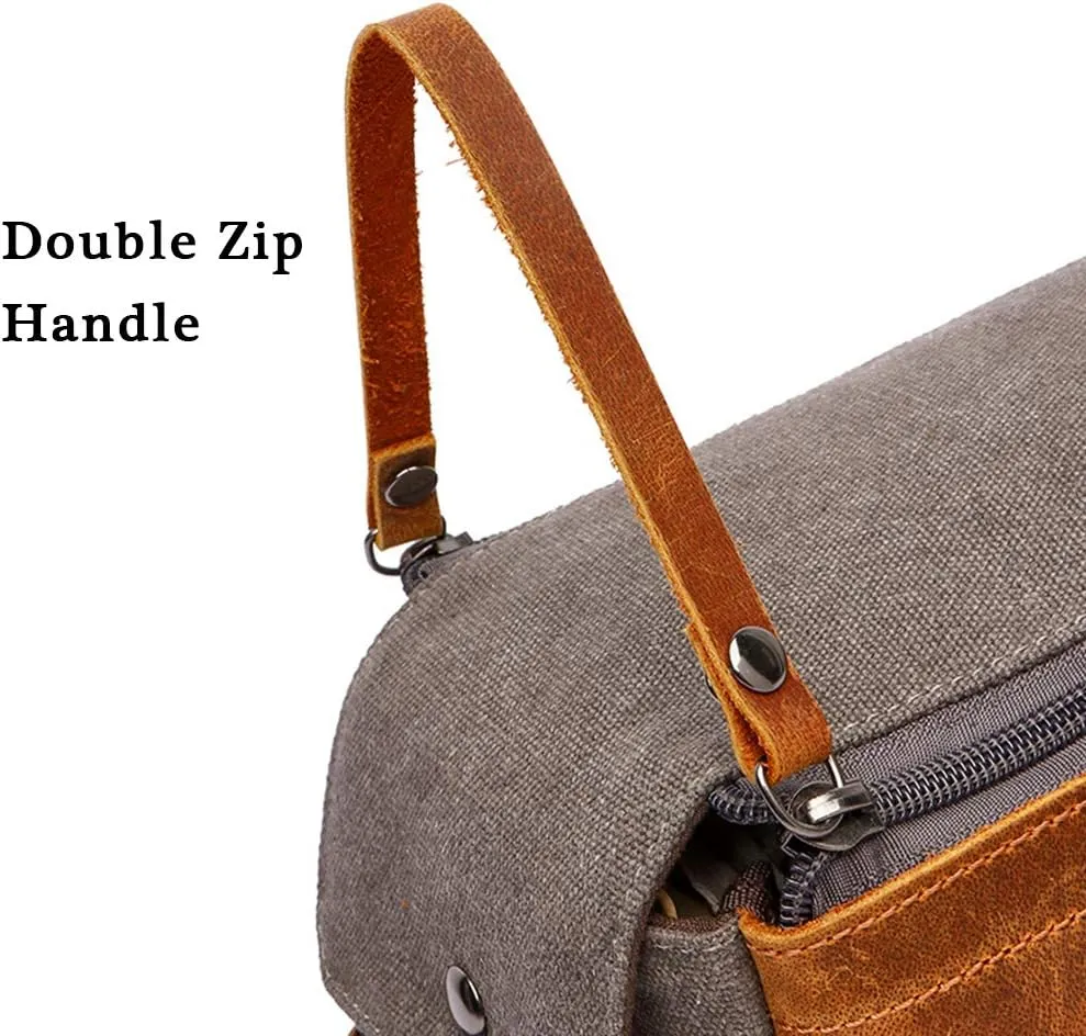 Toiletry Bag For Men And Women Personalized Shaving Kit Bag Crazy Horse Leather Dopp Kit For Men Travel Shaving Bag Mens Toiletry Bag Canvas Dopp Kit For Travel (Grey)