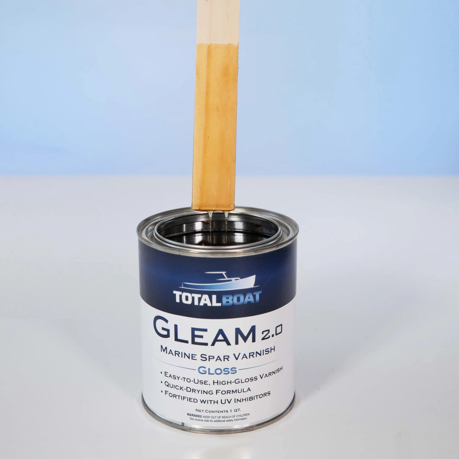 TotalBoat Gleam Marine Spar Varnish, Gloss and Satin Polyurethane Finish for Wood, Boats and Outdoor Furniture (Satin Low-Sheen Quart)
