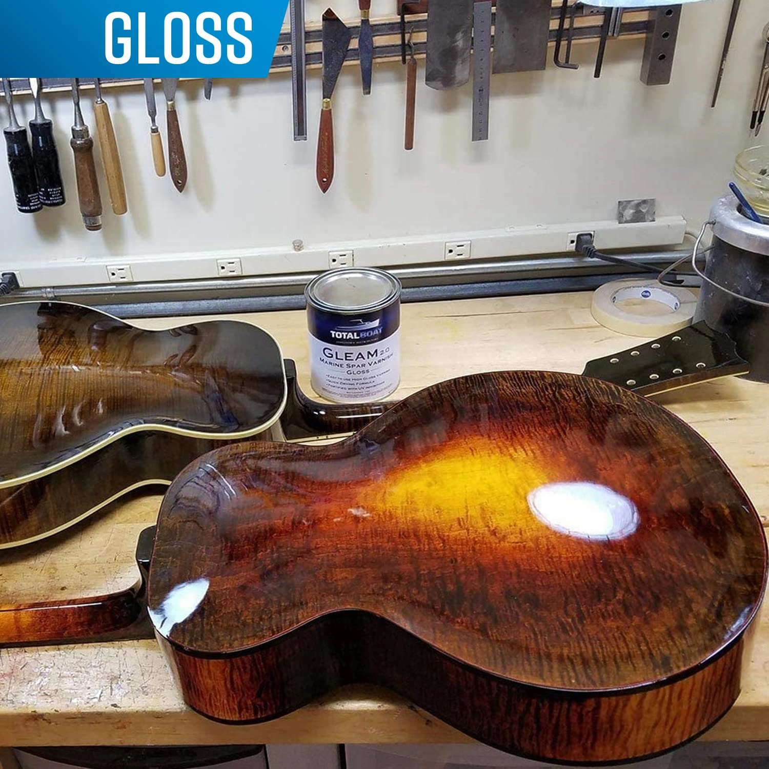 TotalBoat Gleam Marine Spar Varnish, Gloss and Satin Polyurethane Finish for Wood, Boats and Outdoor Furniture (Satin Low-Sheen Quart)