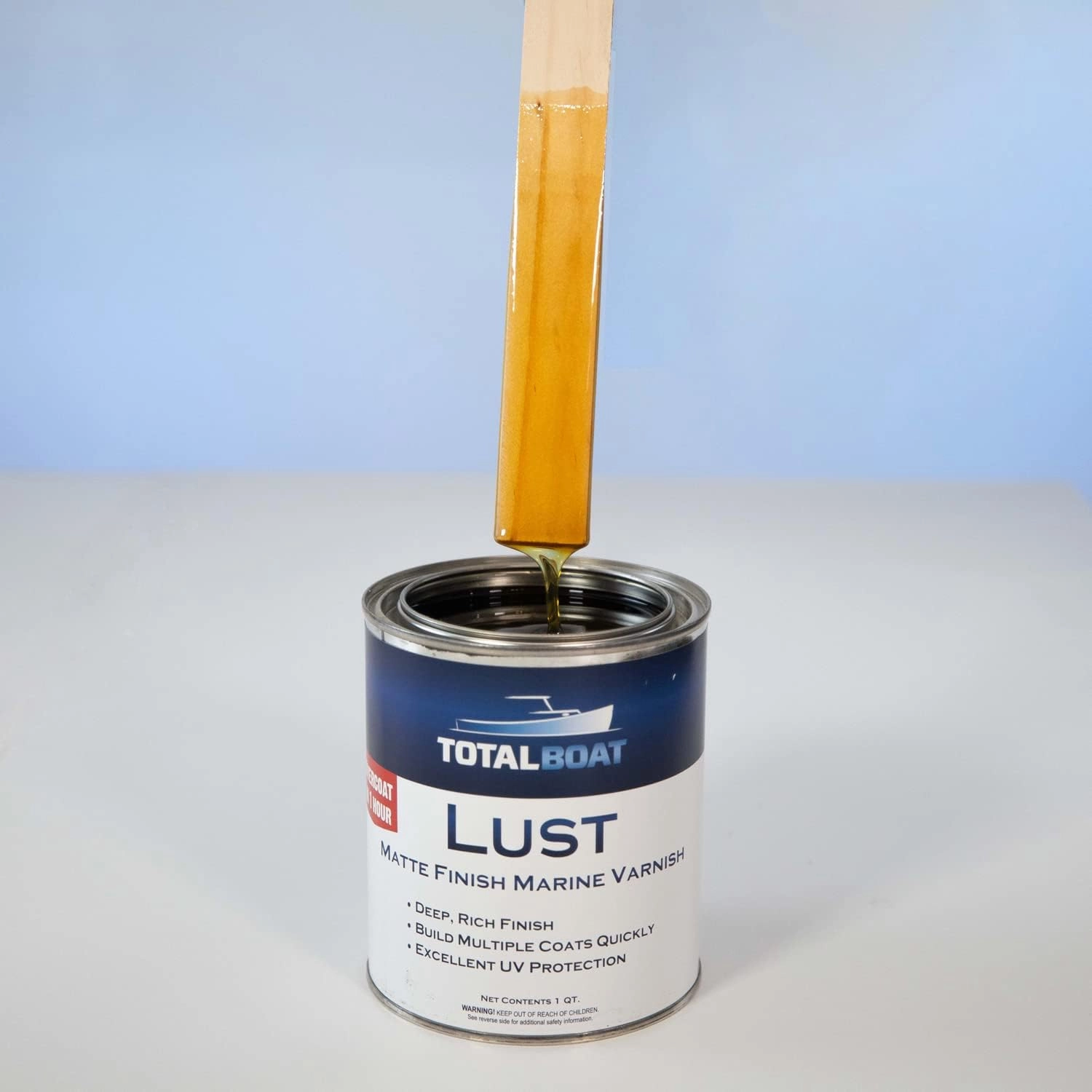 TotalBoat Lust Marine Varnish, High Gloss and Matte Finish for Wood, Boats, Outdoor Furniture (Matte, Quart)