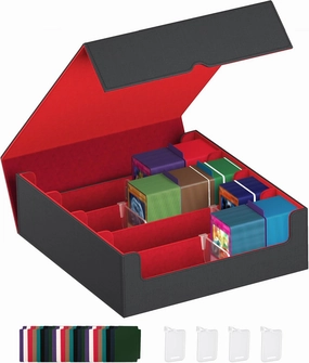 Trading Card Storage Box for 3000 MTG Card Deck Case, Deck Box with 24 Colorful Dividers 4 Movable Clear Partitions, for MTG TCG Sports Cards