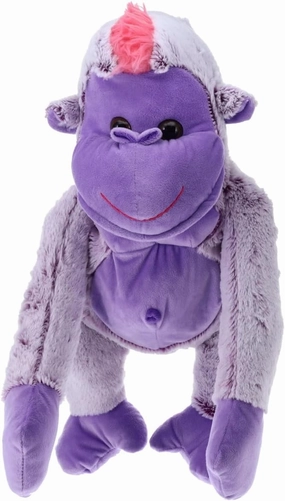 Treasure Cove Plush Gorilla Backpack 10018C Kids Stuffed Gorilla 20-Inch Day Pack with Hidden Pocket for Small Item Treasures Pillow Pack Purple