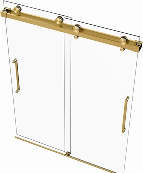 Twinglide Windsor 56.5-60" W x 78" H Double Sliding Frameless Shower Door with 3/8" Clear Tempered Glass (Satin Gold/Satin Brass)