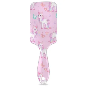 Unicorn Butterfly Hair Brush for Kids Girls Boys, Wet Dry Detangling Hair Brush Soft Bristle Hair Brushes Paddle Hairbrush for All Hair Types Women Men