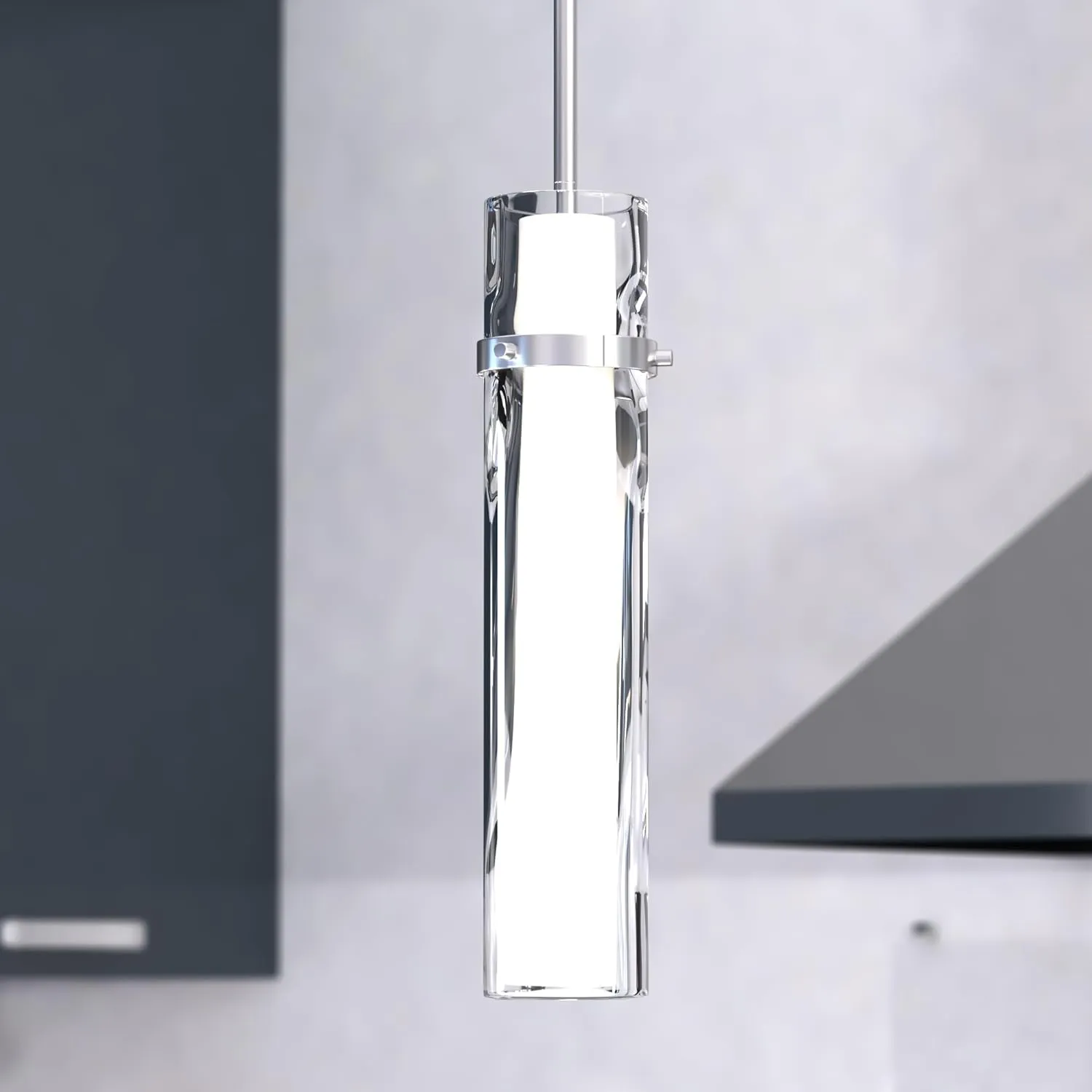 VAXCEL Vilo Satin Nickel Mini Pendant Ceiling Light White Glass
