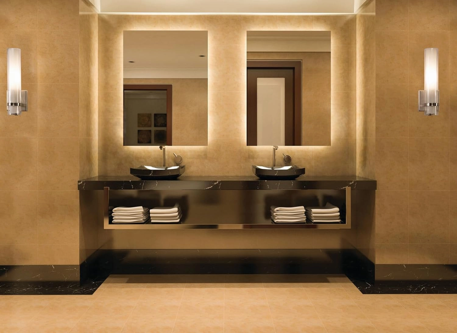 VAXCEL Vilo 1 Light Satin Nickel Bathroom Wall Fixture