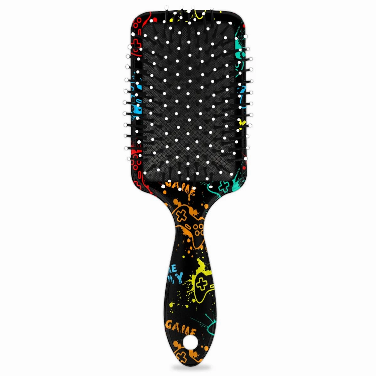 Video Game Hair Brush for Kids Girls Boys, Wet Dry Detangling Hair Brush Soft Bristle Hair Brushes Paddle Hairbrush for All Hair Types Women Men