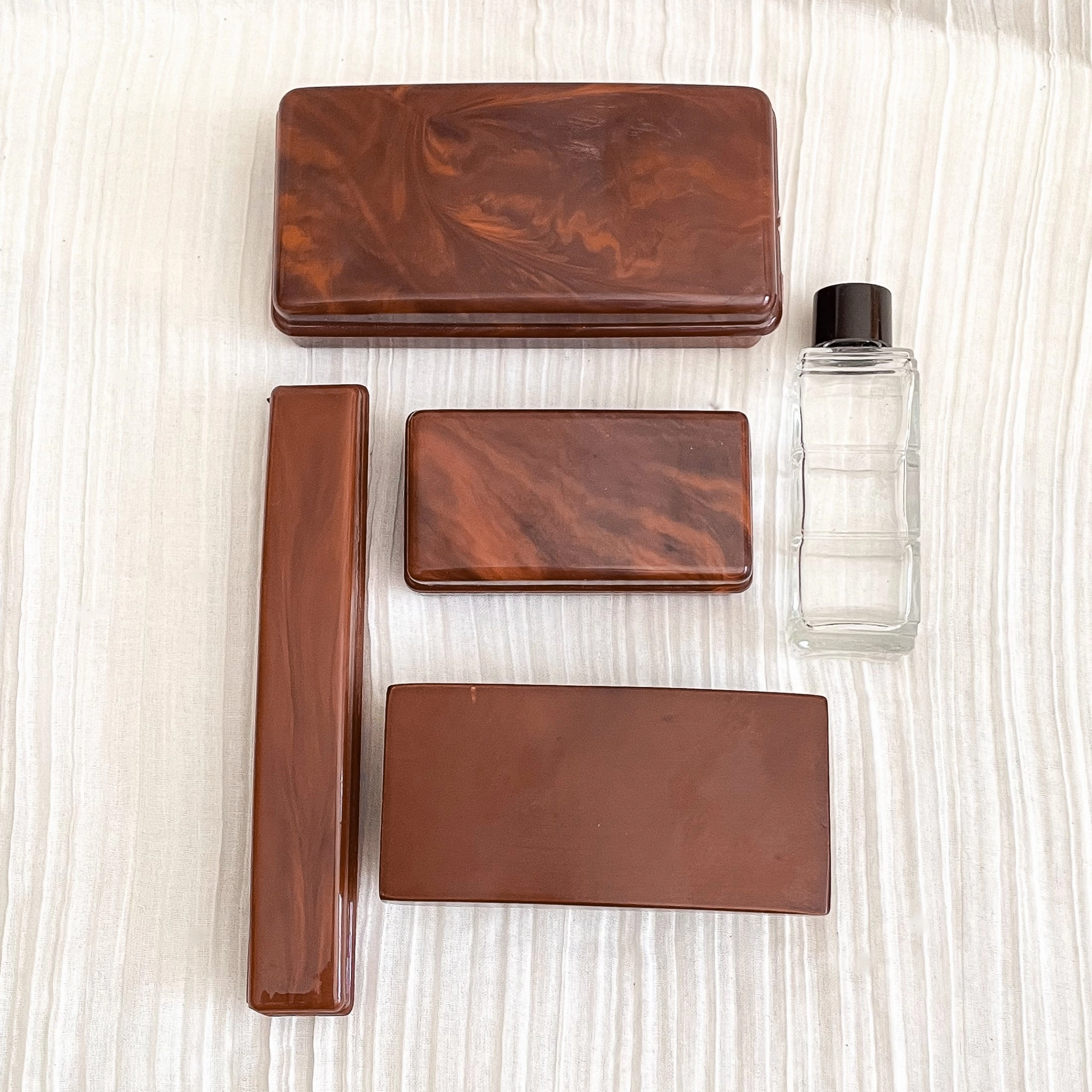 Vintage MCM Leather Mens Grooming Travel Kit, Dopp Toiletries Case
