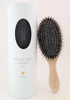 VOLO Frizz Out Bamboo Hair Brush for Anti Frizz, Scalp Care, Detangler with Boar Bristles & Nylon Pins, Works for All Hair Types, Travel Hairbrush for Women & Men
