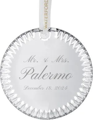 Waterford Personalized Limited Edition Round Disc Ornament, Custom Engraved Cut Crystal Christmas Ornament for Couples, Wedding, Anniversary, New Baby 2025