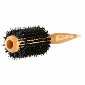 WEN by Chaz Dean Deluxe Boar Bristle Hair Brush Round - For Blow Out & Blow Drying, Wooden For Women & Men, Great for Bangs, Round Styling Hairbrush, Nylon Bristles - Large