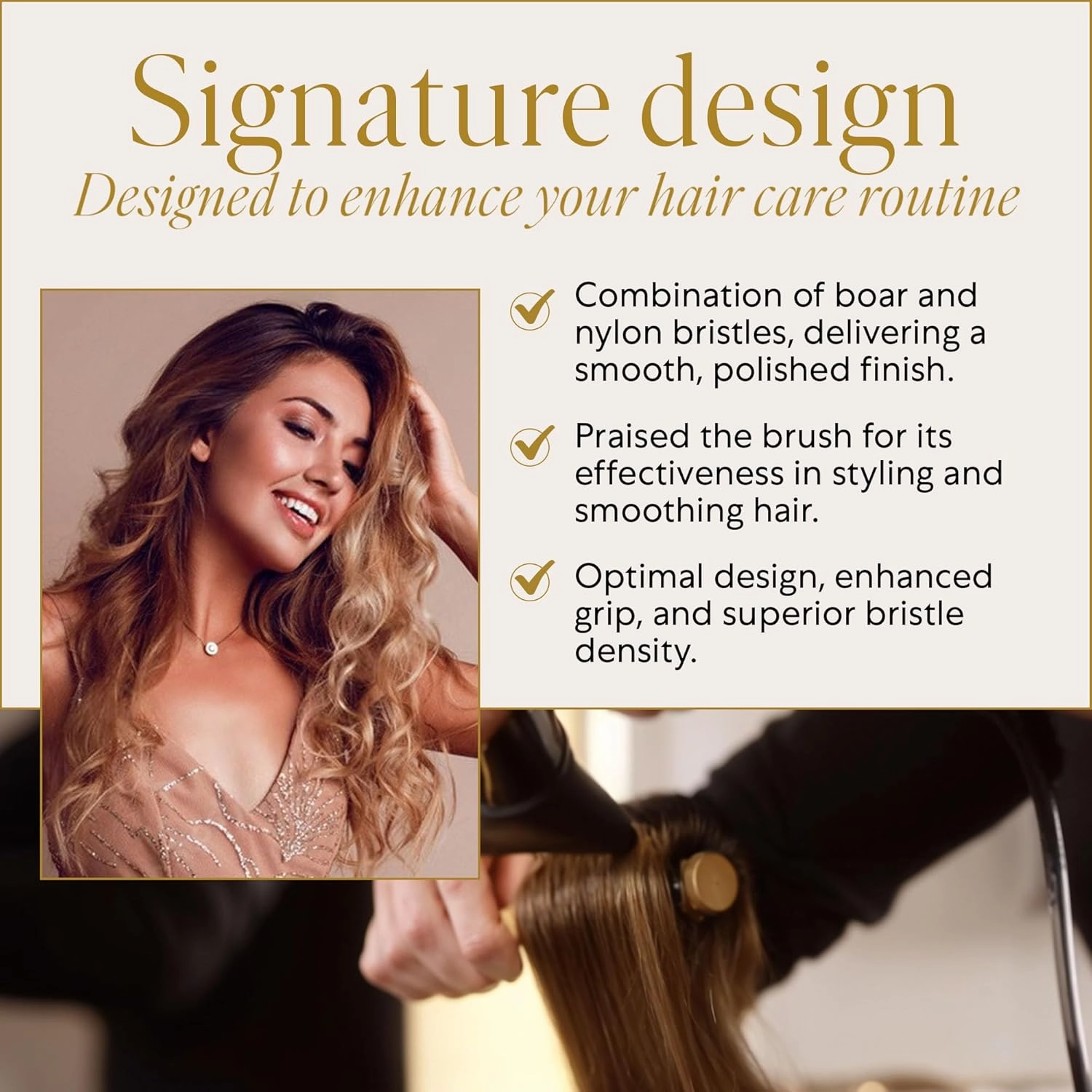 WEN by Chaz Dean Deluxe Boar Bristle Hair Brush Round - For Blow Out & Blow Drying, Wooden For Women & Men, Great for Bangs, Round Styling Hairbrush, Nylon Bristles - Large