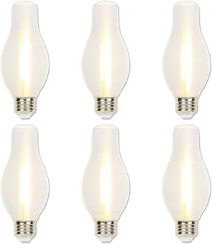 Westinghouse 5276020 6.5 Watt (60 Watt Equivalent) Glowescent H19 Dimmable Clear Spun-Satin LED Light Bulb, Medium Base, 6 Pack