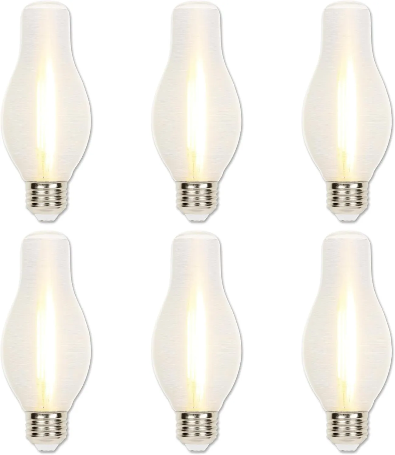 Westinghouse 5276020 6.5 Watt (60 Watt Equivalent) Glowescent H19 Dimmable Clear Spun-Satin LED Light Bulb, Medium Base, 6 Pack