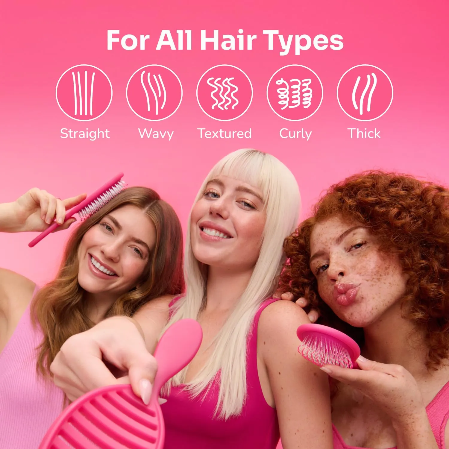 Wet Brush Detangling Brush, Original Detangler (Pink & Purple, 2 Pack), Wet & Dry Tangle-Free Hair Brush for Women & Men, No Tangle, Soft and Flexible Bristles for Straight, Curly and Thick Hair