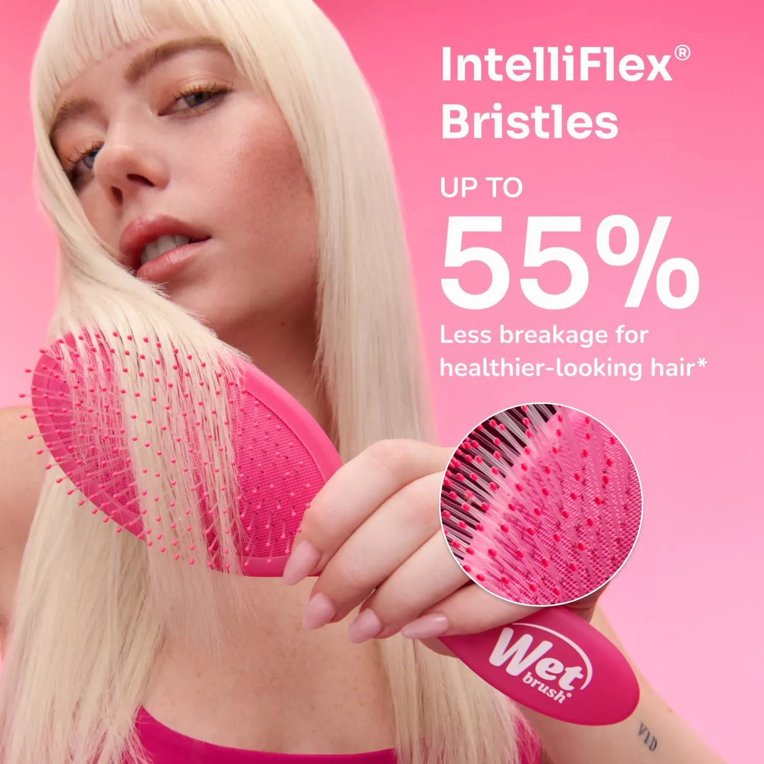 Wet Brush Detangling Brush, Original Detangler (Pink & Purple, 2 Pack), Wet & Dry Tangle-Free Hair Brush for Women & Men, No Tangle, Soft and Flexible Bristles for Straight, Curly and Thick Hair